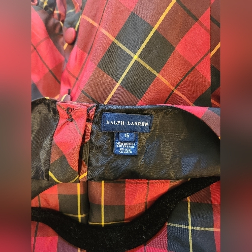 Ralph Lauren Girls Plaid Dress Size 16 - Picture 6 of 10